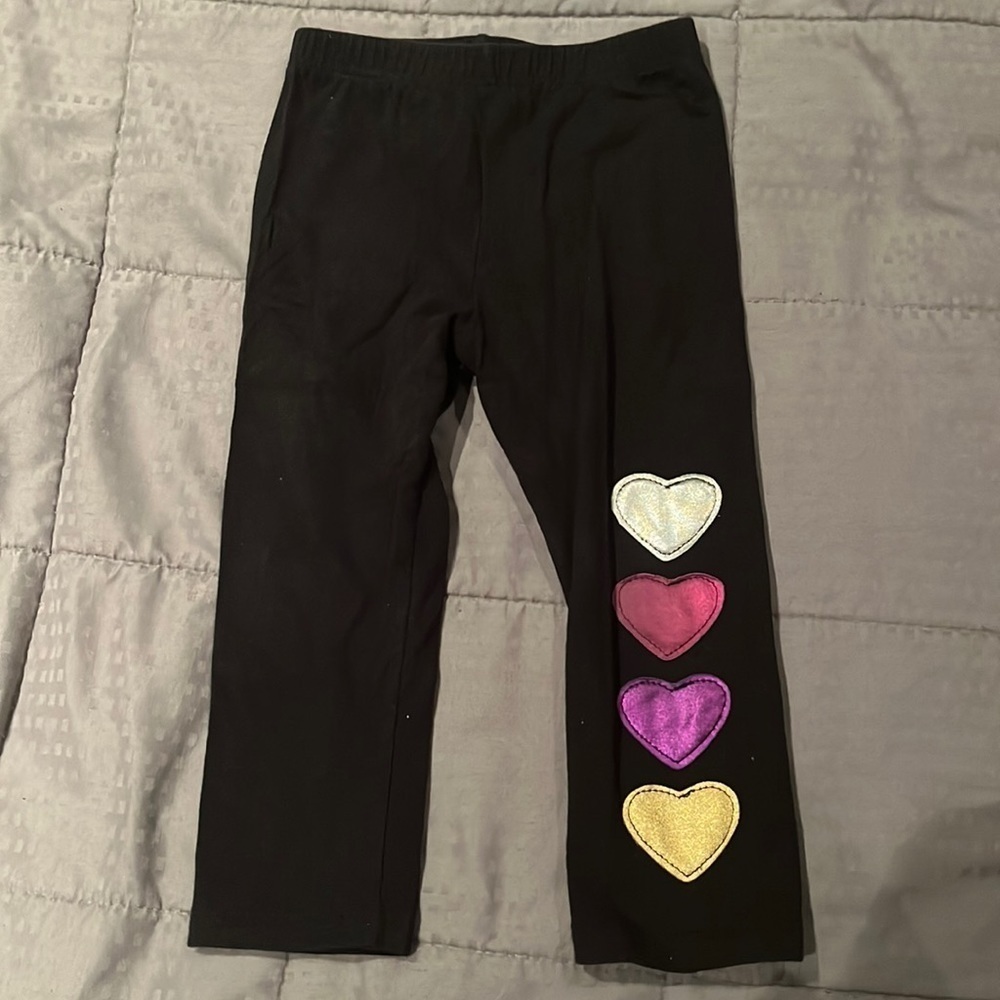 RANDOM HEARTS metallic heart leggings